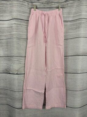 Aritzia Little Moon Pink Air Plush Wide-Leg Cotton Sail Pants Size XS